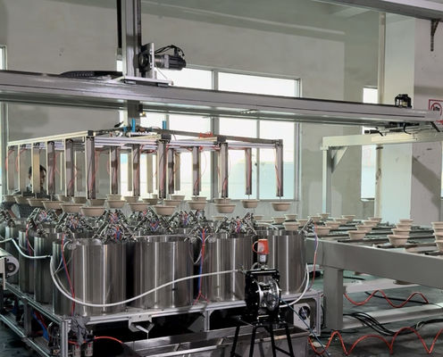 خط پوشش اسپین داخلی برای محصولات قالب بندی پالپ - ماشین پوشش دقیق کاملا خودکار