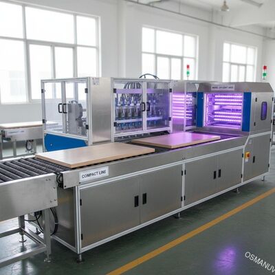 خط پوشش انتقال UV LED فشرده برای پایان های سازگار با محیط زیست بر روی پانل های کامپوزیت چوبی