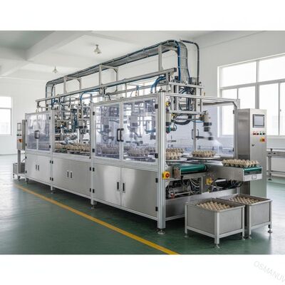 خط تولید پوشش چرخشی با سرعت بالا و 24 ایستگاهی برای بستهبندی قالبگیری شده با خمیر