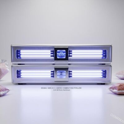 ضدعفونی کننده ترکیبی دو طرفه UV-C + اوزون برای بسته بندی 3D مواد غذایی