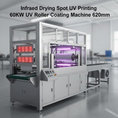 دستگاه چاپ UV نقطه خشک کردن مادون قرمز، دستگاه پوشش غلتکی UV 60KW 620 میلی متر