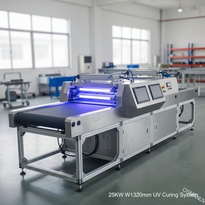 سیستم های نوار نقاله دستگاه پخت نور UV دو لامپ 25KW W1320mm