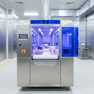 تونل استریل‌سازی UV با راندمان بالا UV-C (253.7 نانومتر) برای بسته‌بندی مواد غذایی | از بین بردن 99.9% پاتوژن