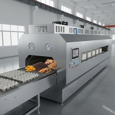 تونل خشک‌کن مایکروویو صنعتی برای قالب‌گیری خمیر و مواد غذایی حجیم - سیستم نقاله پیوسته