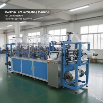 ماشین لامین سازی فیلم 1600mm با سیستم کنترل PLC سرعت بازپرداخت 0-100m/Min