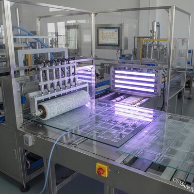 خط تولید پوشش UV UV embossing توسط چسب UV برای ورق آکریلیک شیشه ای