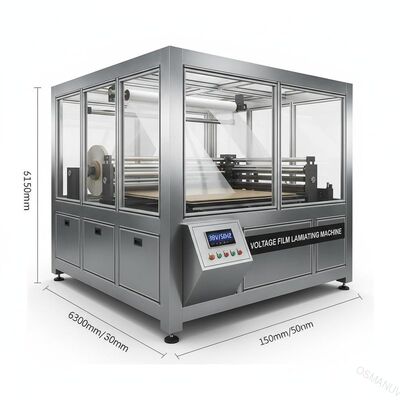 صفحه از کارت یا پلاستیک یا شیشه 360-410V/50HZ ولتاژ فیلم لامینینگ ماشین با 6300 * 1550 * 1200mm ابعاد کلی