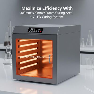 حداکثر بهره وری با 300mm * 300mm * 400mm منطقه سفت کننده سیستم UV LED