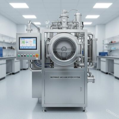 سیستم خشک کن خلاء مایکروویو کنترل شده توسط PLC با ساخت فولاد ضد زنگ
