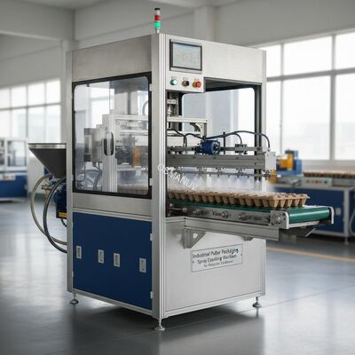 Industrial Pulp Fiber Packaging Spray Coating Machine with Precision Reciprocating Spray System for Recycled Cardboard