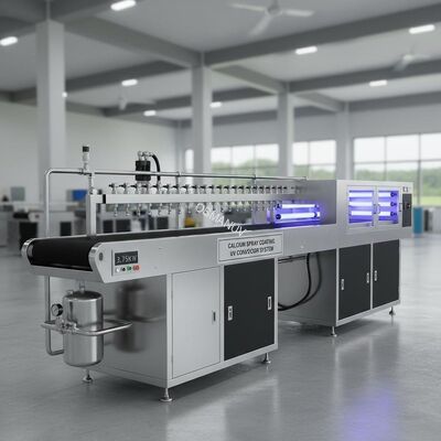 Calcium  Spray Coating Machine / Uv Conveyor Systems 1800mm Length 3.75KW