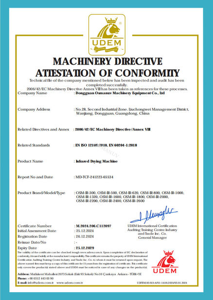 چین Dongguan Osmanuv Machinery Equipment Co., Ltd گواهینامه ها
